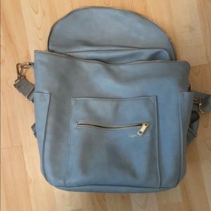 Fawn design original diaper bag in dusty blue!